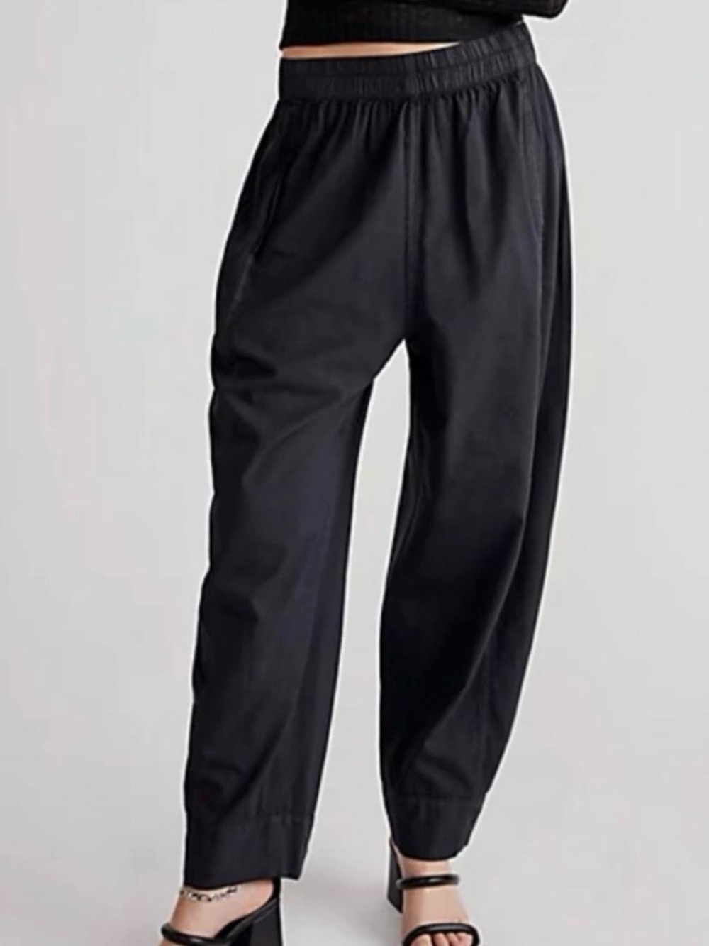 Free People Preppy Poplin Pull-On Pants Size S in Gray